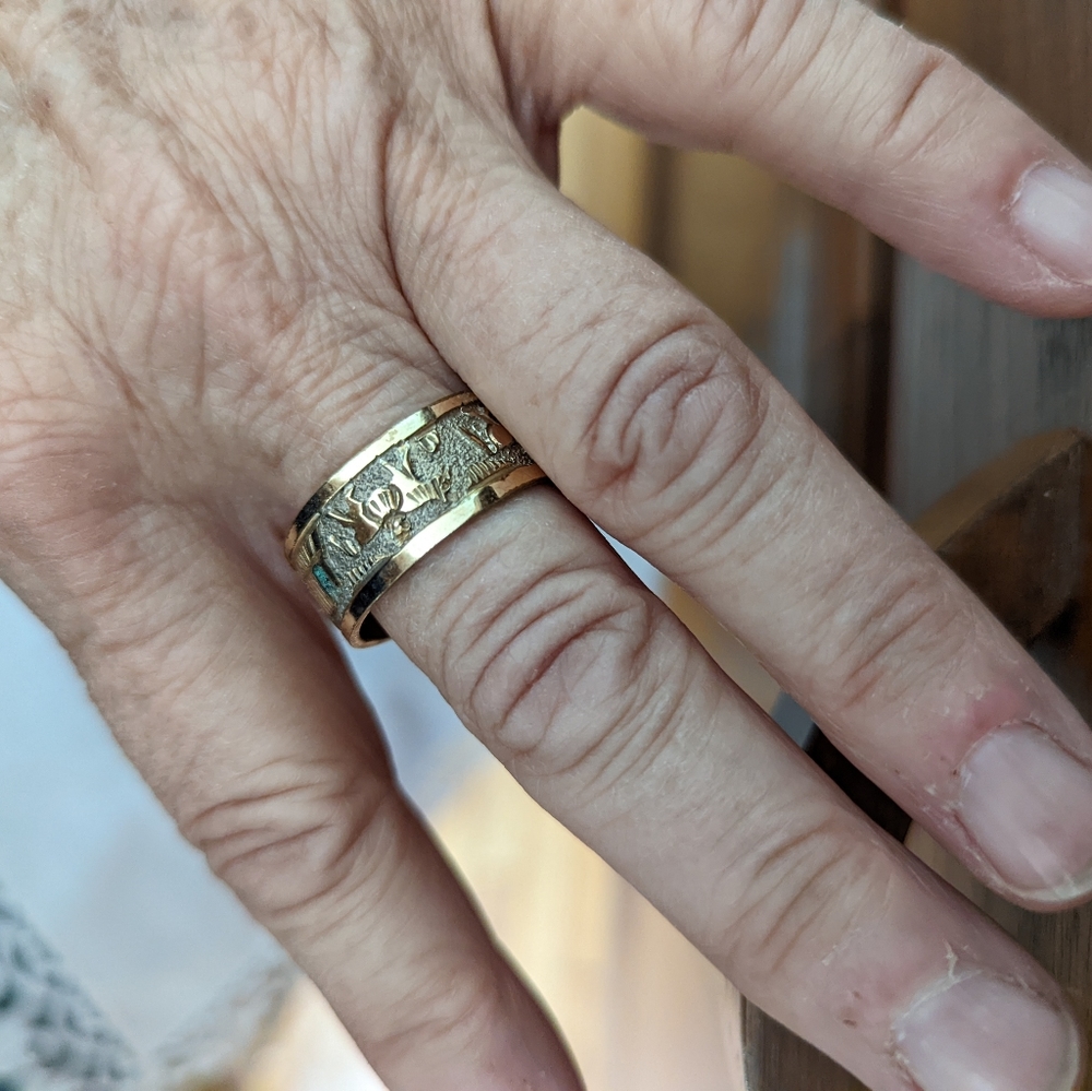 Native American Navajo Vintage Storyteller Ring Size 11 1/2 - Picture 3 of 12